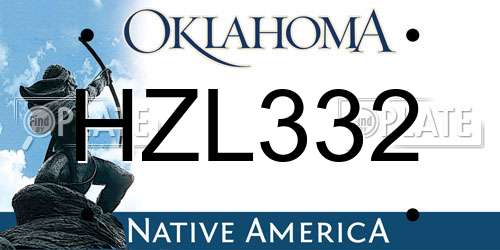HZL332 Oklahoma License Plate