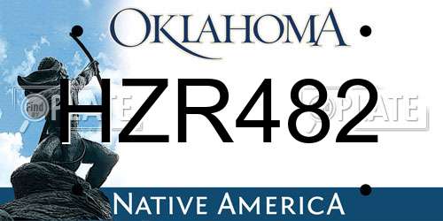 HZR482 Oklahoma License Plate