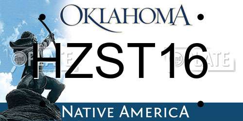 HZST16 Oklahoma License Plate