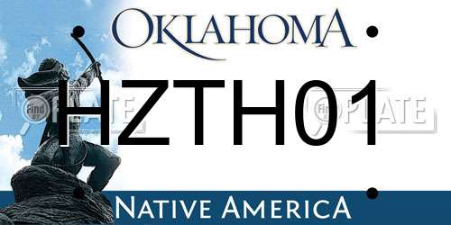HZTH01 Oklahoma License Plate