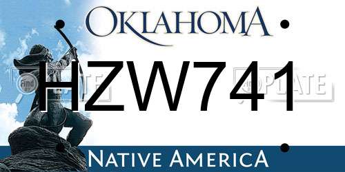 HZW741 Oklahoma License Plate