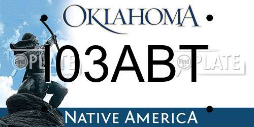 I03ABT Oklahoma License Plate