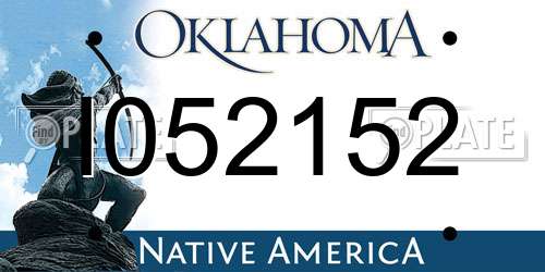 I052152 Oklahoma License Plate
