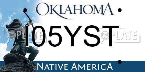 I05YST Oklahoma License Plate