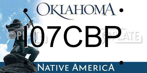 I07CBP Oklahoma License Plate