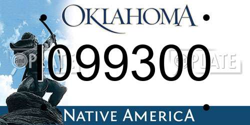I099300 Oklahoma License Plate