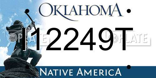 I12249T Oklahoma License Plate