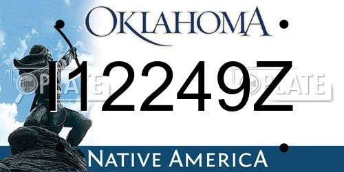I12249Z Oklahoma License Plate
