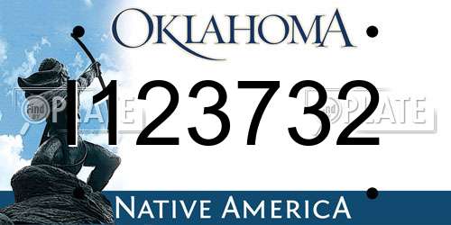 I123732 Oklahoma License Plate