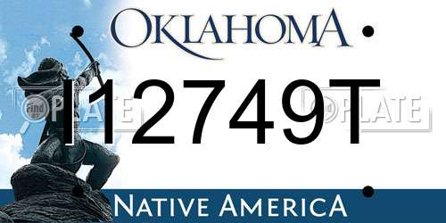 I12749T Oklahoma License Plate