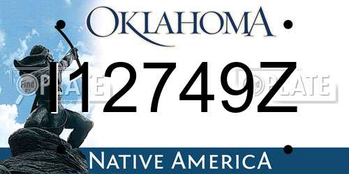 I12749Z Oklahoma License Plate