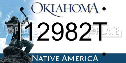 I12982T Oklahoma License Plate