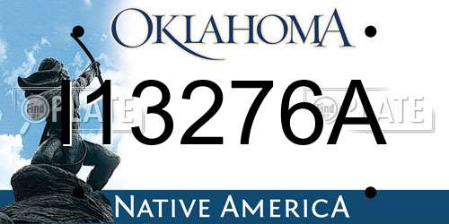 I13276A Oklahoma License Plate