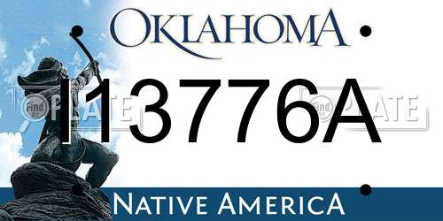 I13776A Oklahoma License Plate