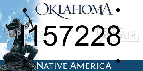 I157228 Oklahoma License Plate