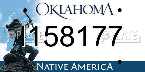 I158177 Oklahoma License Plate