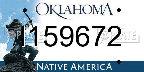 I159672 Oklahoma License Plate