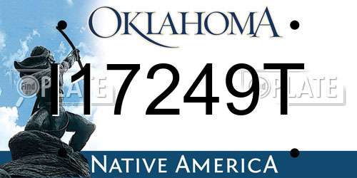 I17249T Oklahoma License Plate
