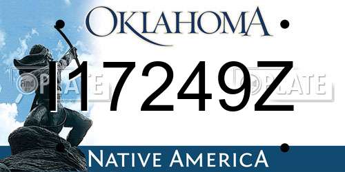 I17249Z Oklahoma License Plate