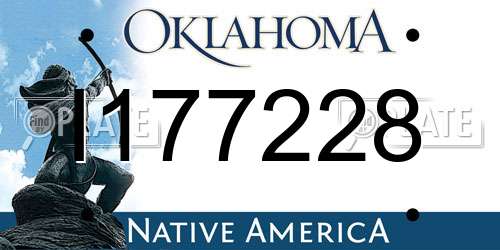 I177228 Oklahoma License Plate