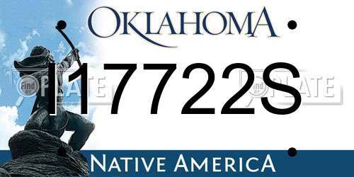 I17722S Oklahoma License Plate