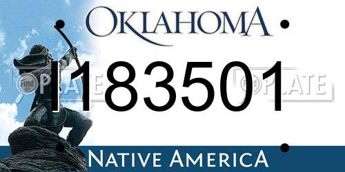 I183501 Oklahoma License Plate