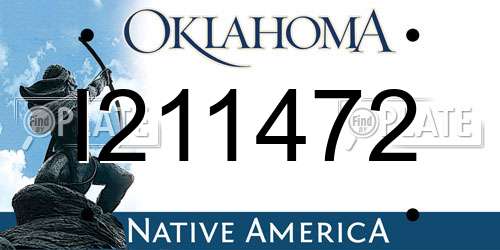 I211472 Oklahoma License Plate