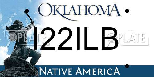 I22ILB Oklahoma License Plate