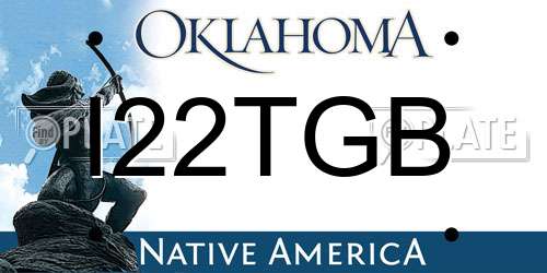 I22TGB Oklahoma License Plate