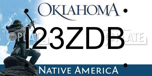 I23ZDB Oklahoma License Plate