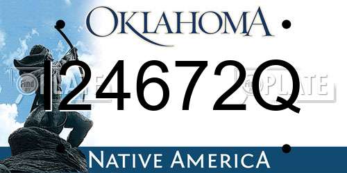 I24672Q Oklahoma License Plate