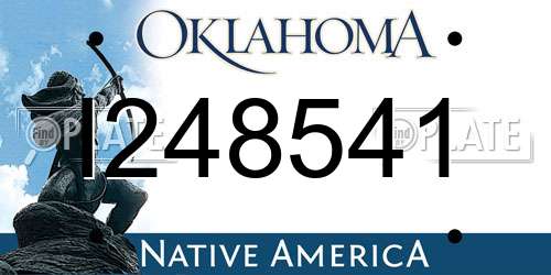I248541 Oklahoma License Plate