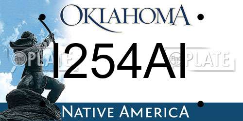 I254AI Oklahoma License Plate