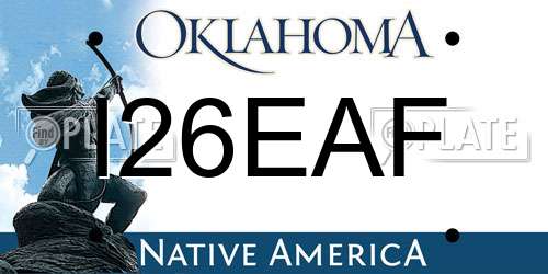 I26EAF Oklahoma License Plate