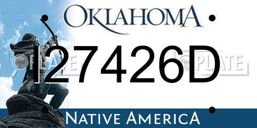 I27426D Oklahoma License Plate