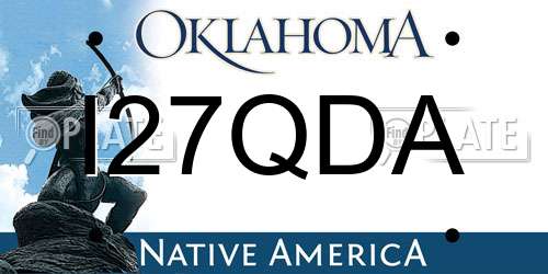 I27QDA Oklahoma License Plate