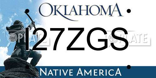 I27ZGS Oklahoma License Plate