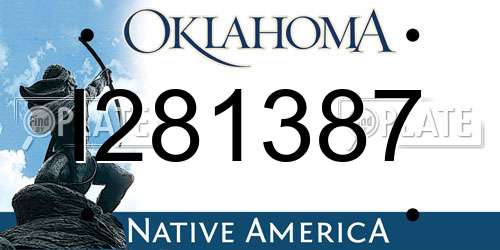 I281387 Oklahoma License Plate