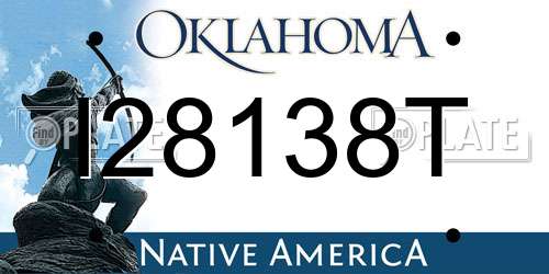 I28138T Oklahoma License Plate