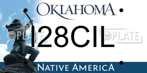 I28CIL Oklahoma License Plate