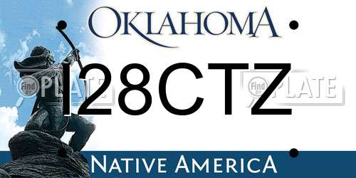 I28CTZ Oklahoma License Plate