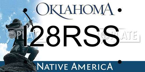 I28RSS Oklahoma License Plate