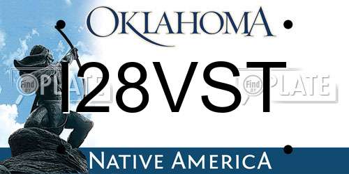 I28VST Oklahoma License Plate