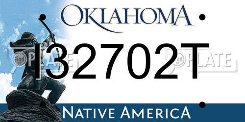 I32702T Oklahoma License Plate
