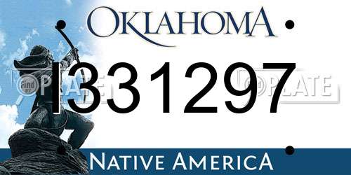 I331297 Oklahoma License Plate