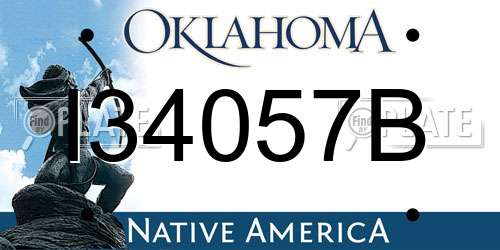 I34057B Oklahoma License Plate