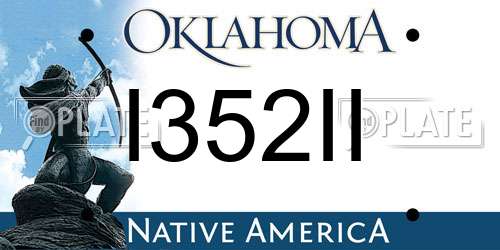I352II Oklahoma License Plate
