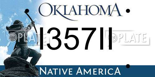 I357II Oklahoma License Plate