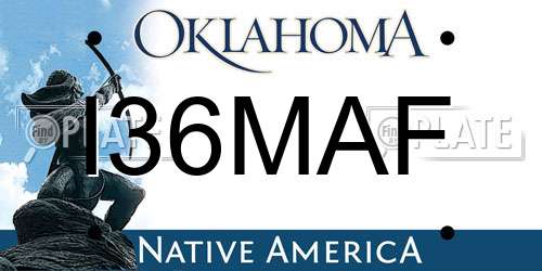 I36MAF Oklahoma License Plate