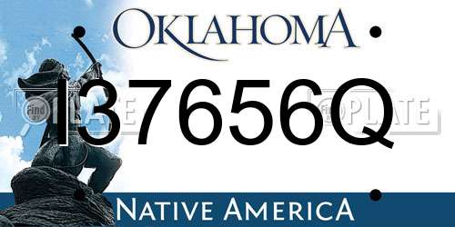I37656Q Oklahoma License Plate